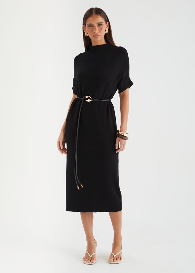 Jamarni Knit Midi Dress - Black