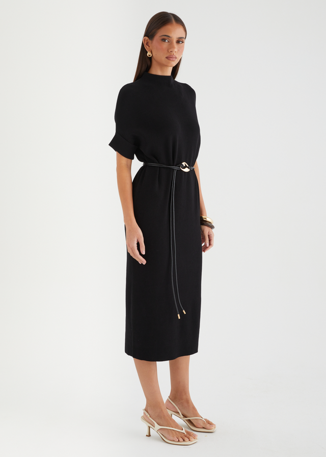 Jamarni Knit Midi Dress - Black