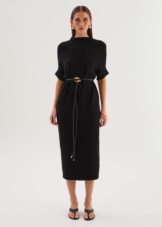 Jamarni Knit Midi Dress - Black