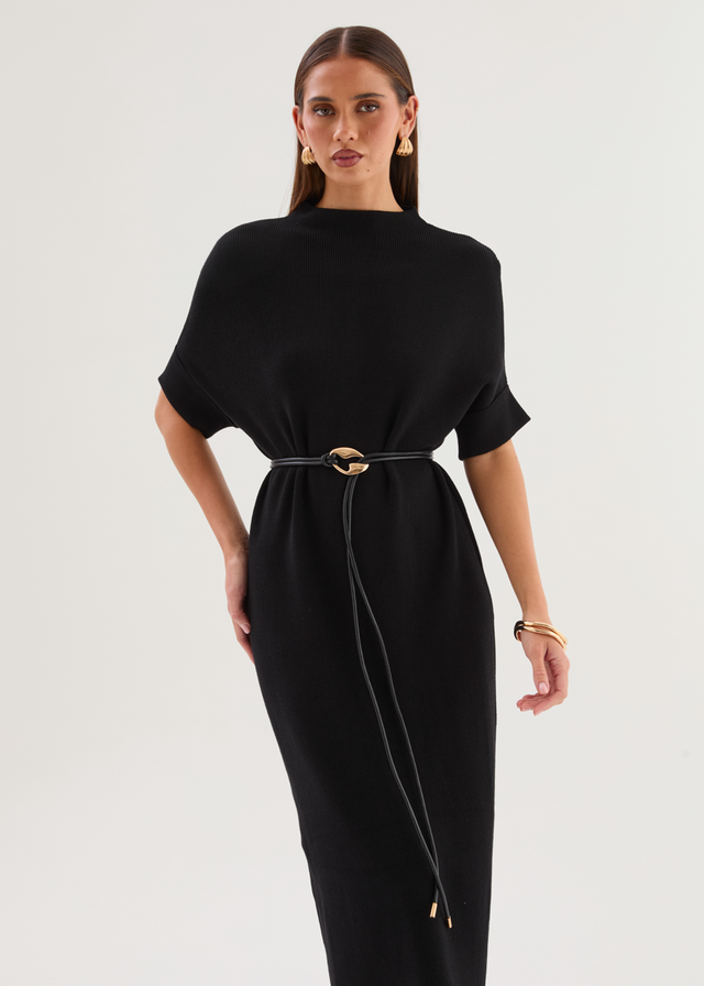 Jamarni Knit Midi Dress - Black