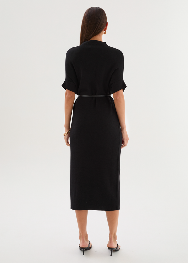 Jamarni Knit Midi Dress - Black