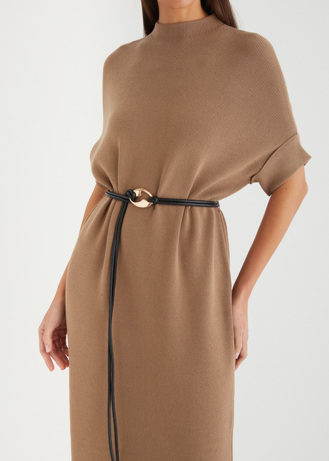 Jamarni Knit Midi Dress - Latte
