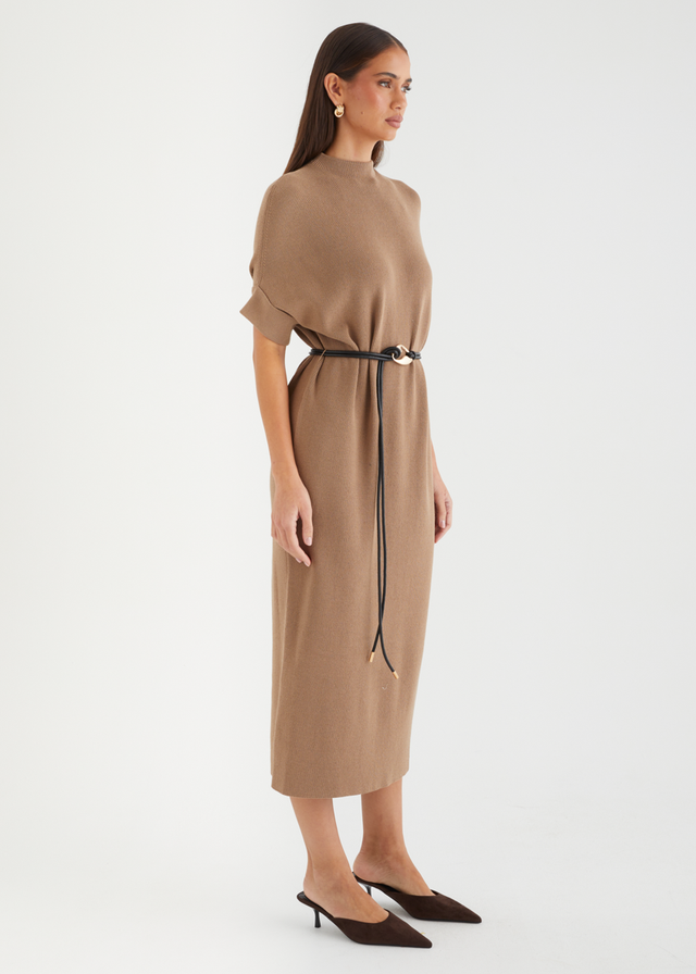 Jamarni Knit Midi Dress - Latte