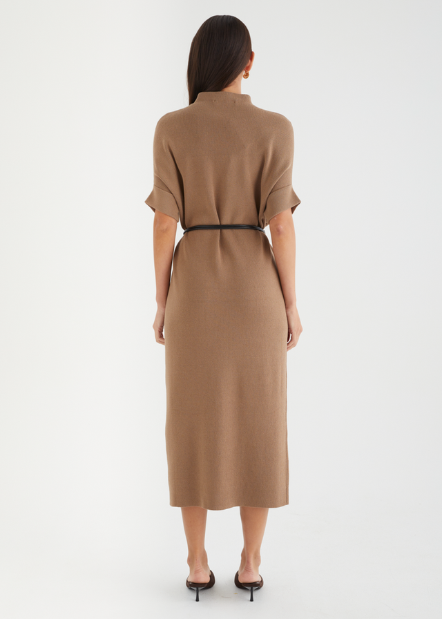 Jamarni Knit Midi Dress - Latte