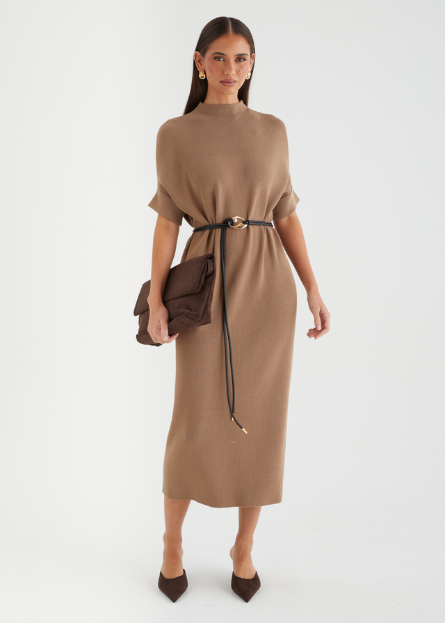Jamarni Knit Midi Dress - Latte
