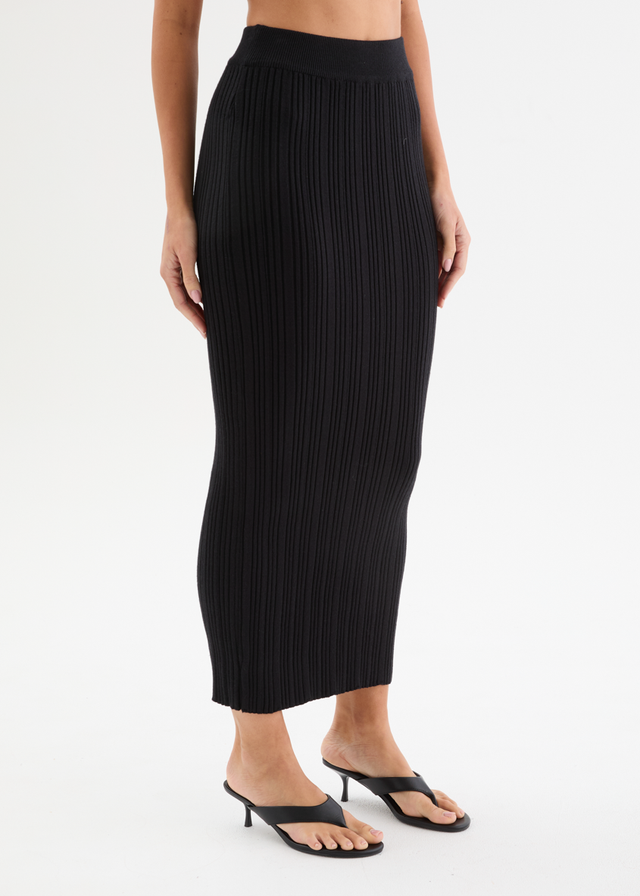 Samarah Belted Knit Set - Black
