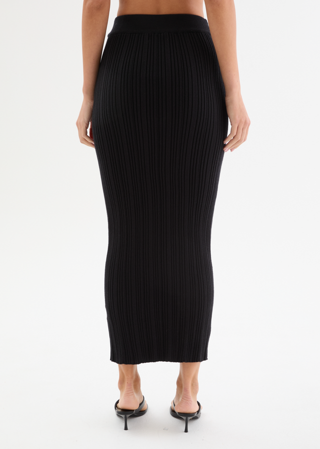 Samarah Belted Knit Set - Black