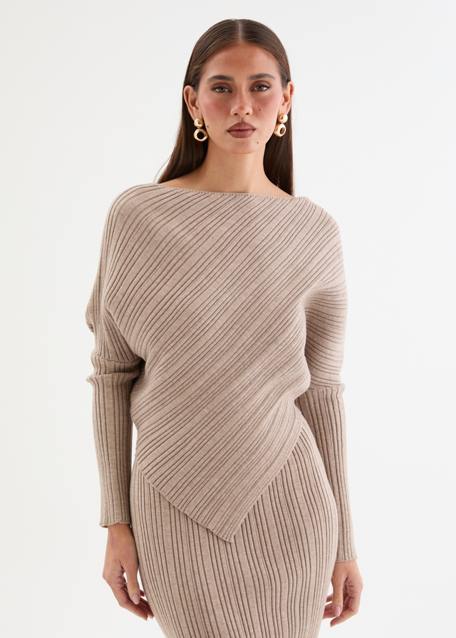 Samarah Belted Knit Set - Cappuccino