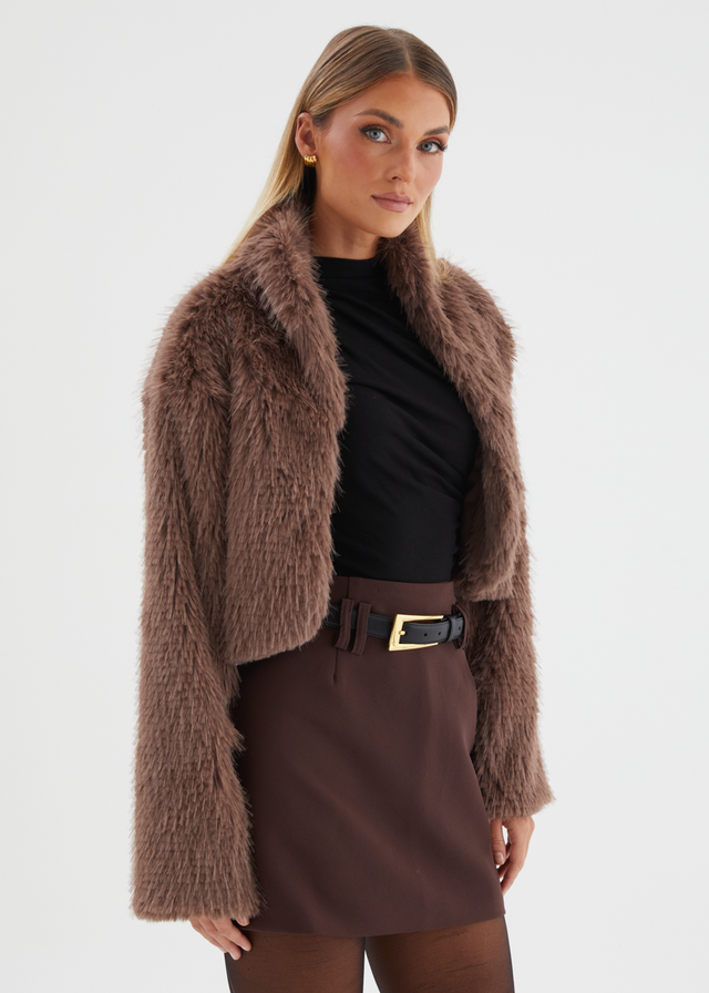 Lush Cropped Jacket - Mocha