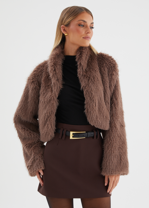 Lush Cropped Jacket - Mocha – Gingham & Heels