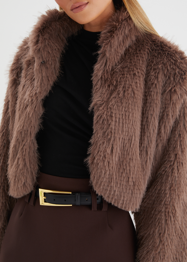 Lush Cropped Jacket - Mocha