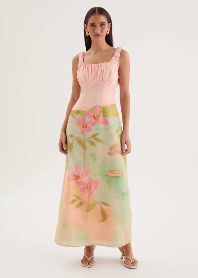 Monets Midi Dress - Pink Lagoon