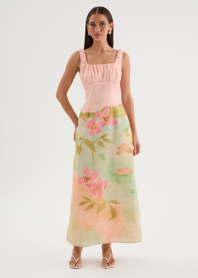 Monets Midi Dress - Pink Lagoon