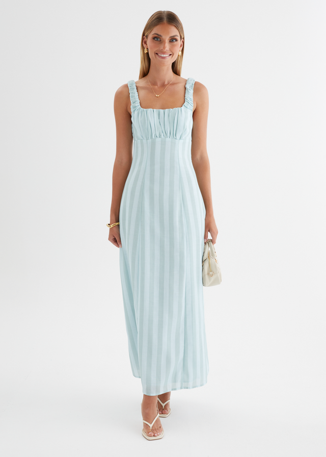 Kira Maxi Dress - Aqua Stripe