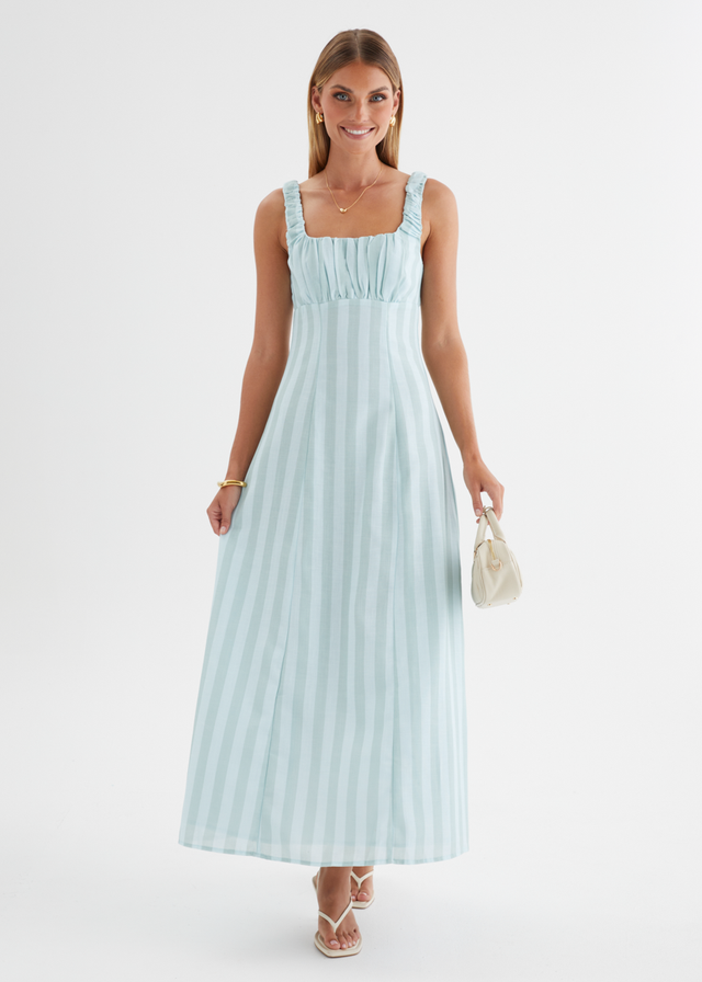Kira Maxi Dress - Aqua Stripe
