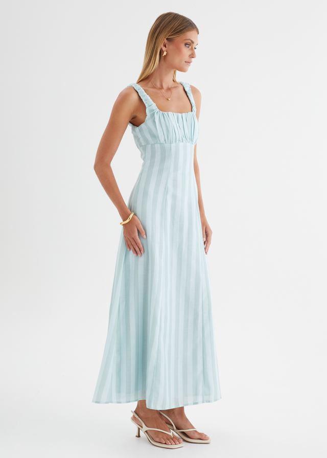 Kira Maxi Dress - Aqua Stripe
