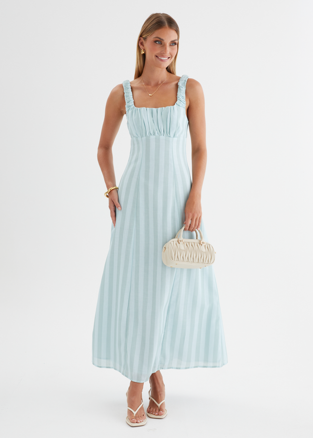 Kira Maxi Dress - Aqua Stripe