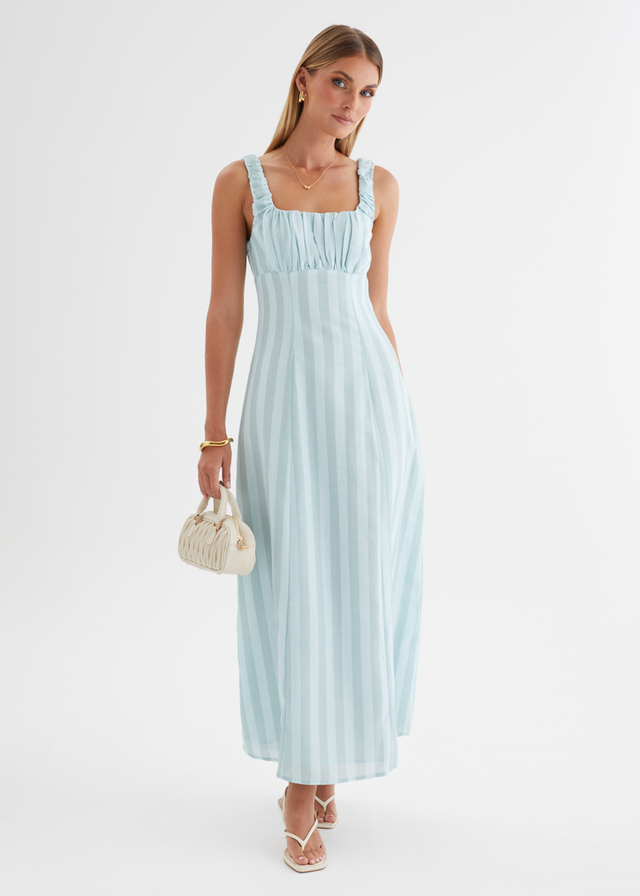 Kira Maxi Dress - Aqua Stripe