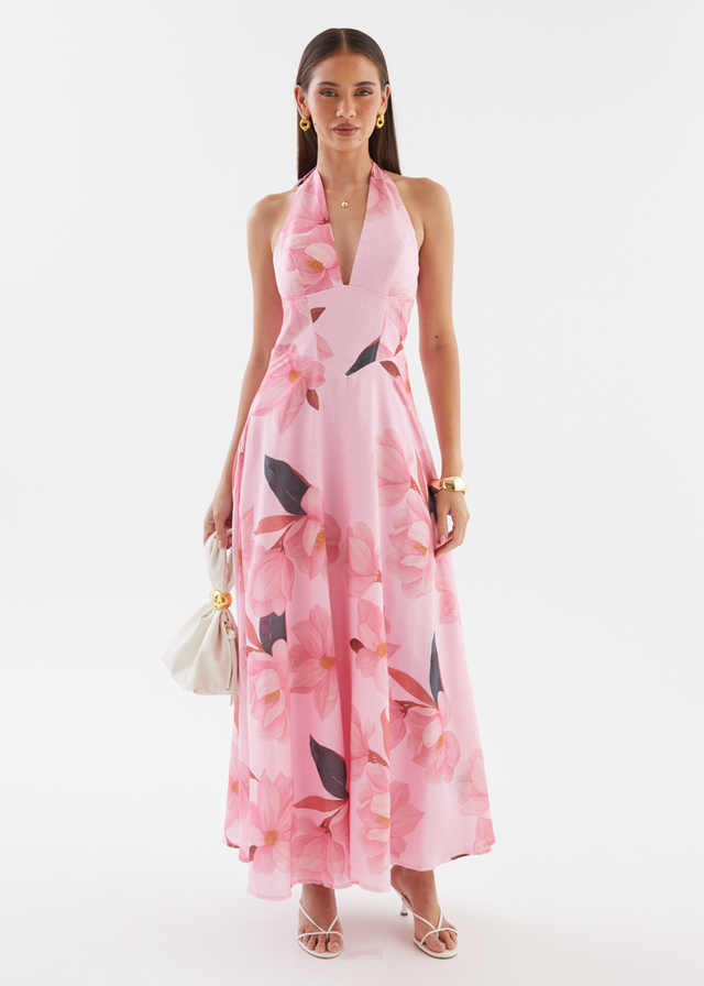 Ricky Halter Maxi Dress - Pink Floral
