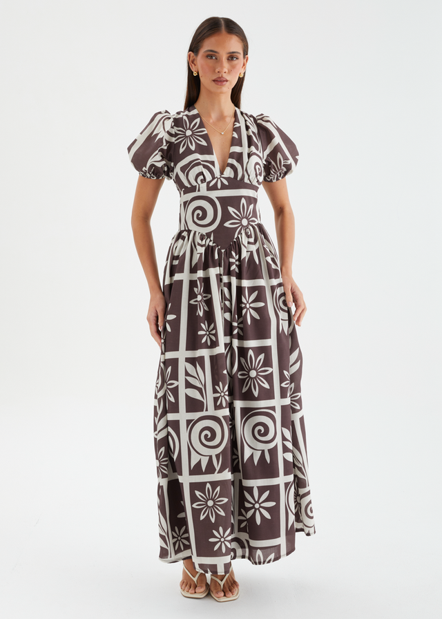 Charmayanne Maxi Dress - Choc Tile