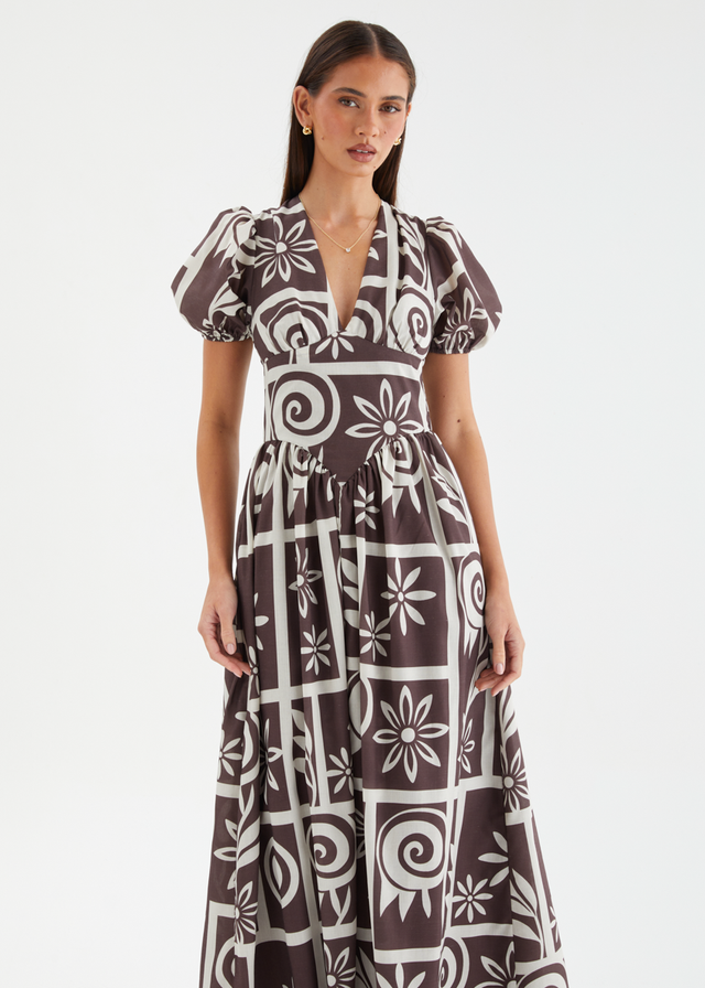 Charmayanne Maxi Dress - Choc Tile