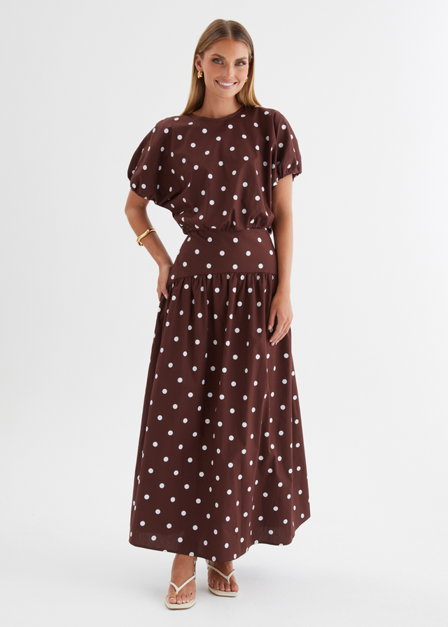 Charlene Top - Choc Polka