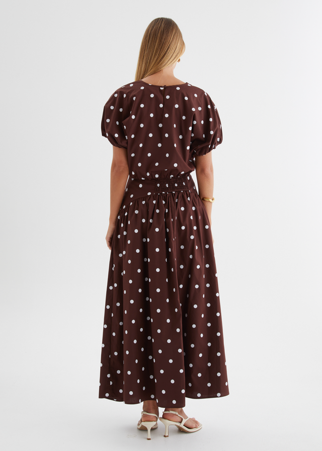 Charlene Top - Choc Polka