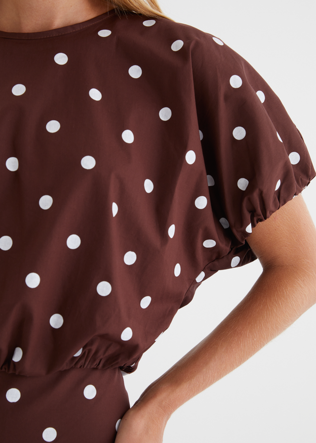 Charlene Top - Choc Polka