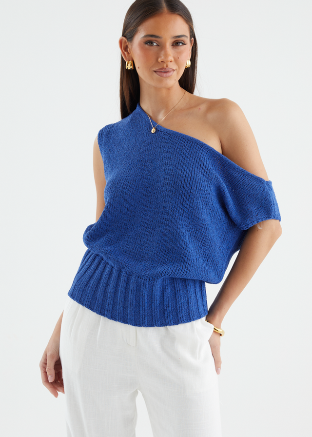 Milana Drop Shoulder Top - Cobalt