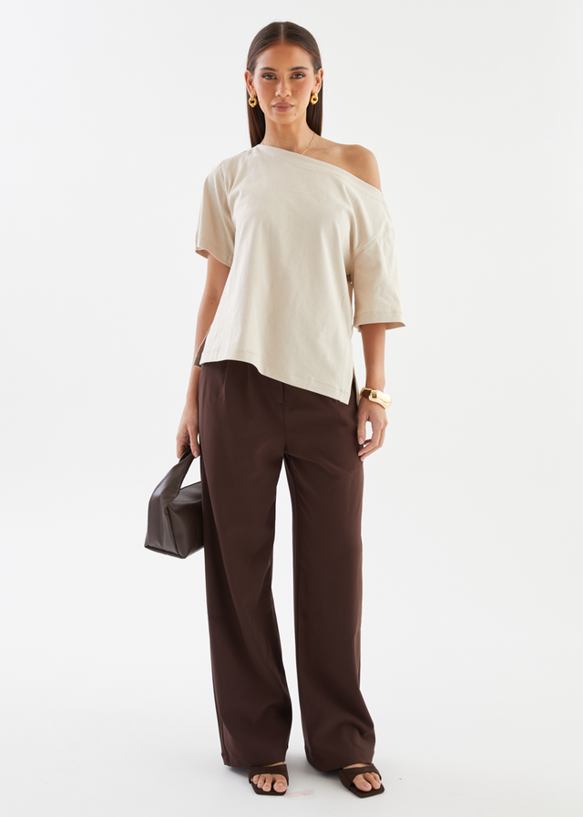 Myra Drop Shoulder Top - Nougat