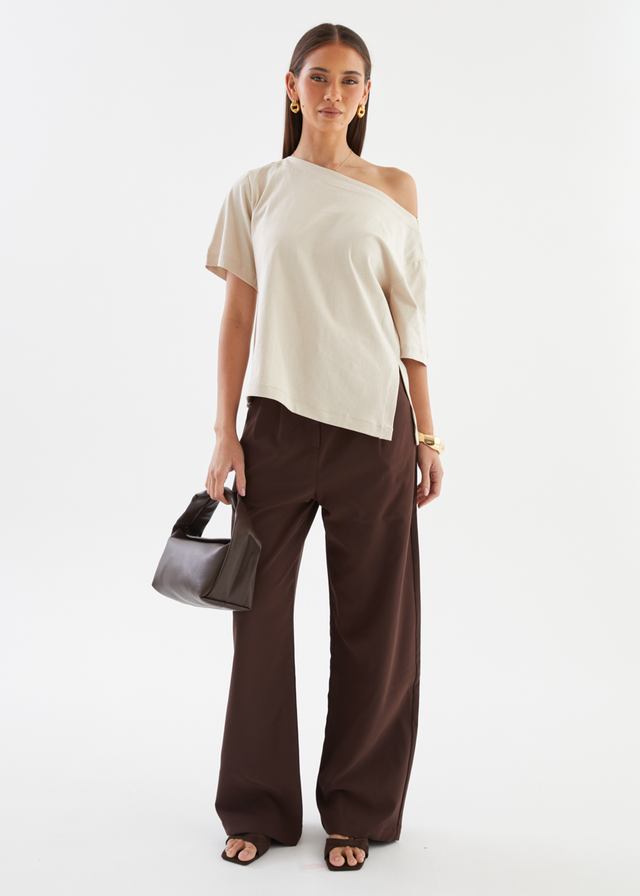 Myra Drop Shoulder Top - Nougat