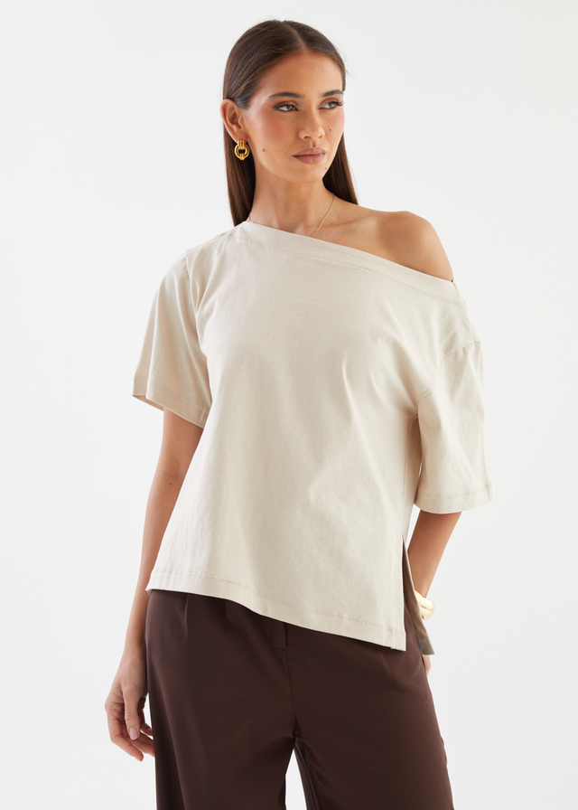 Myra Drop Shoulder Top - Nougat