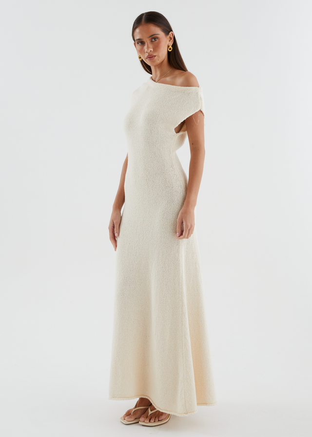 Aje Drop Shoulder Knit Maxi Dress - Beige