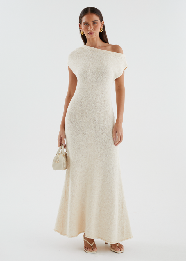 Aje Drop Shoulder Knit Maxi Dress - Beige