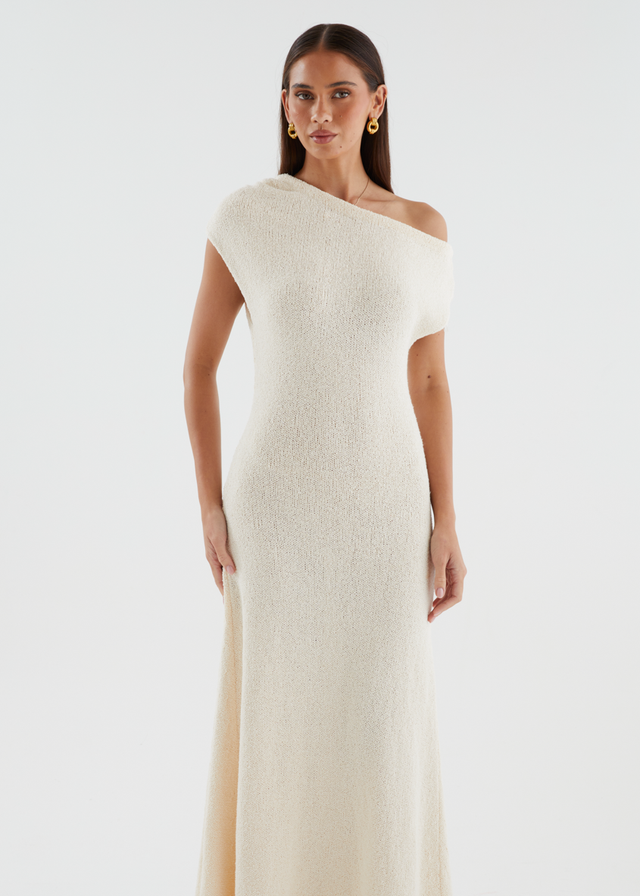 Aje Drop Shoulder Knit Maxi Dress - Beige