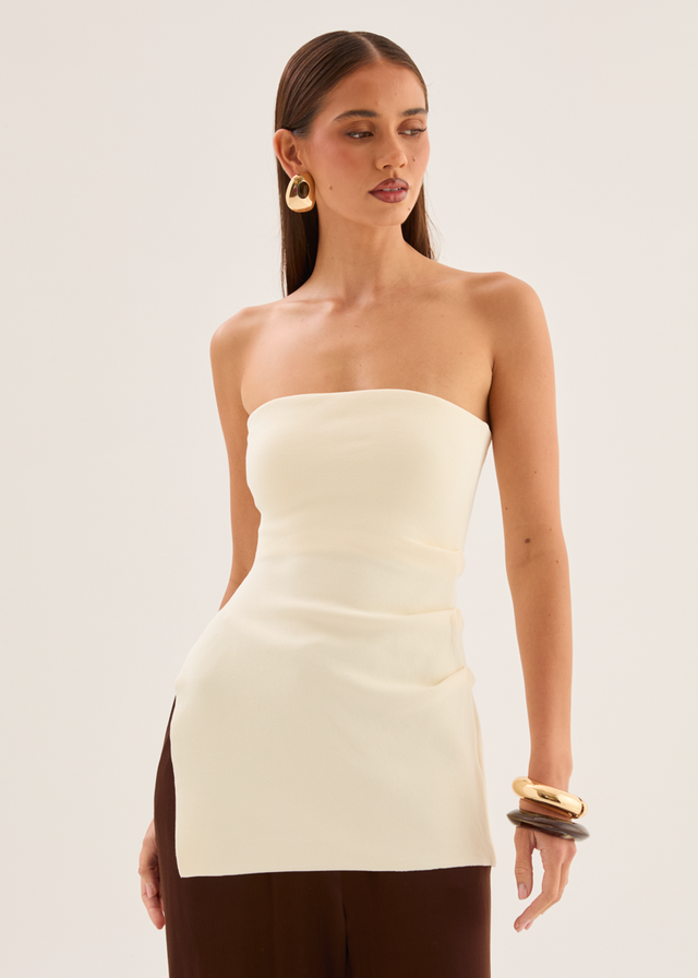 Lynette Strapless Top - Cream