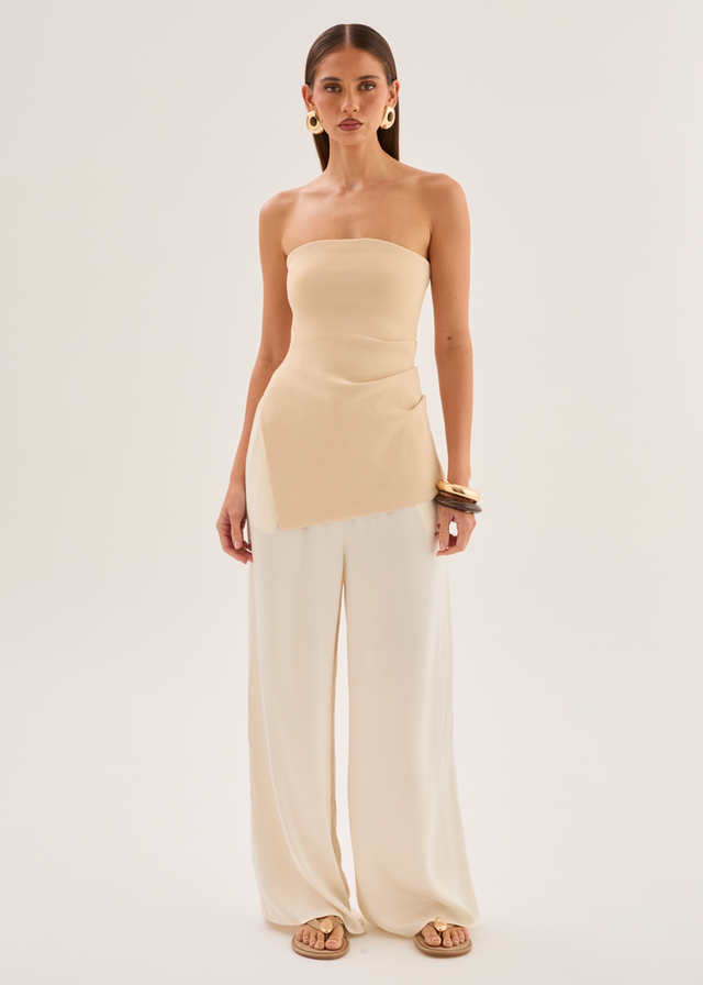 Lynette Strapless Top - Sand
