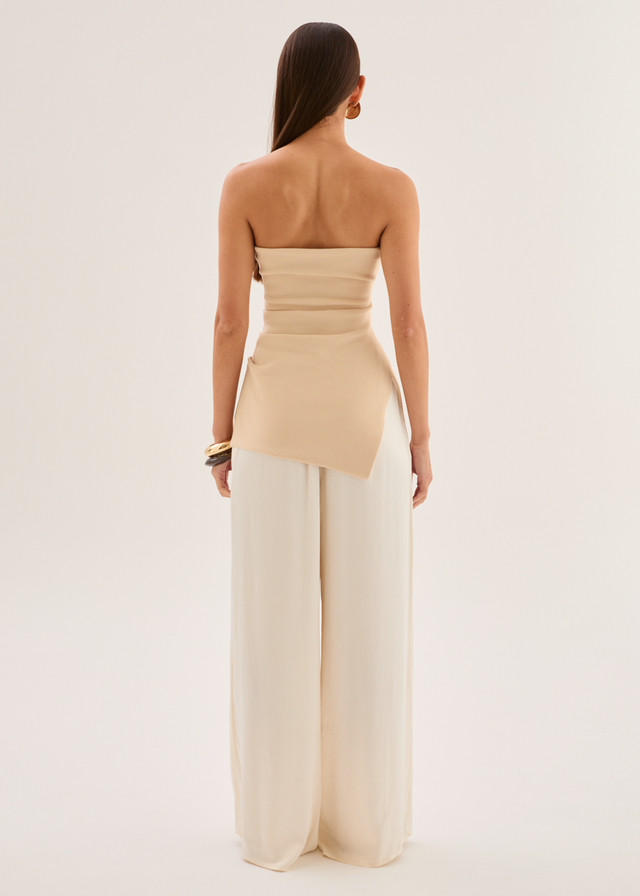 Lynette Strapless Top - Sand