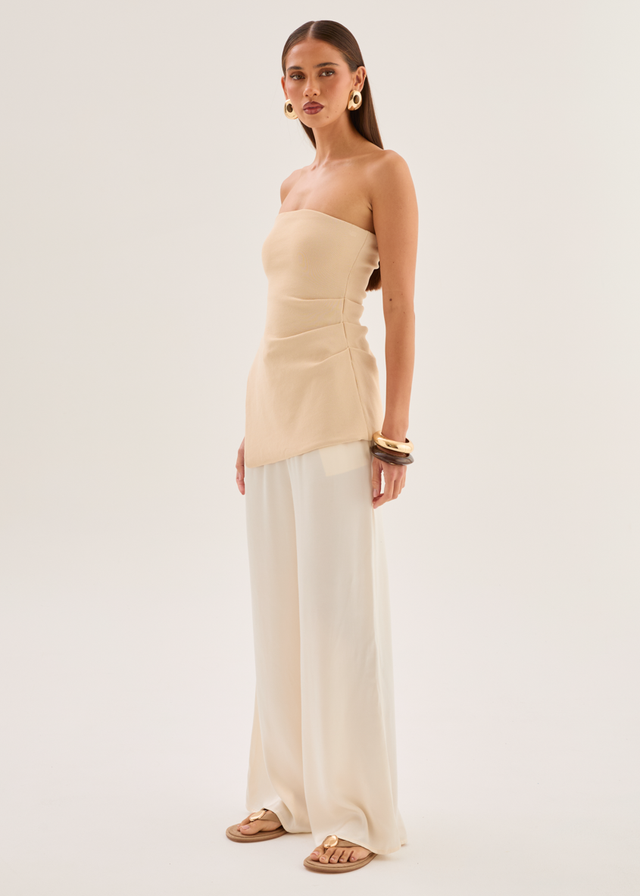 Lynette Strapless Top - Sand