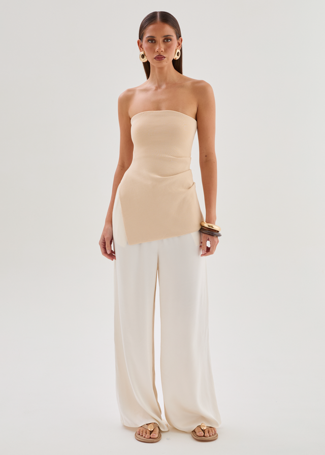 Lynette Strapless Top - Sand