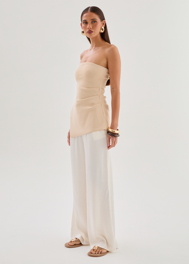 Lynette Strapless Top - Sand
