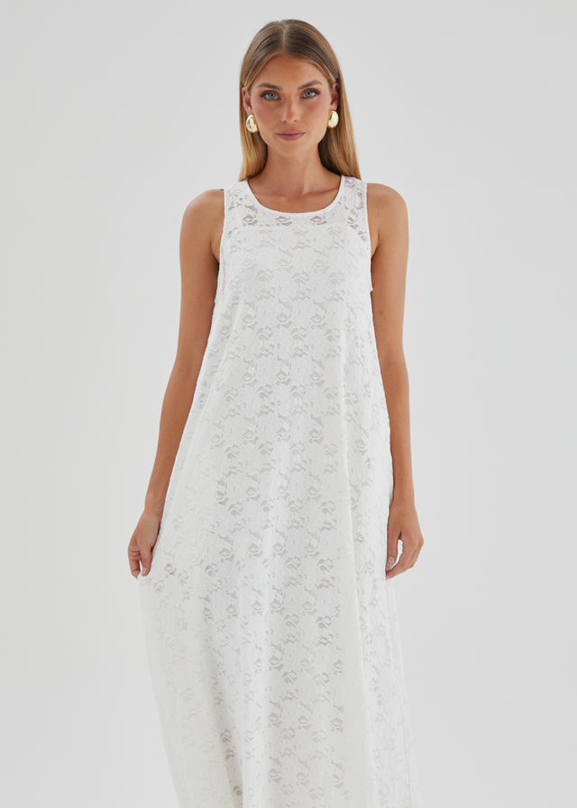 Aneika Lace Maxi Dress - White