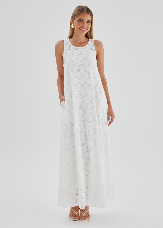 Aneika Lace Maxi Dress - White
