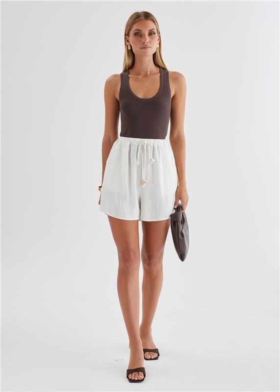 Zorah Shorts - Ivory Jacquard Stripe