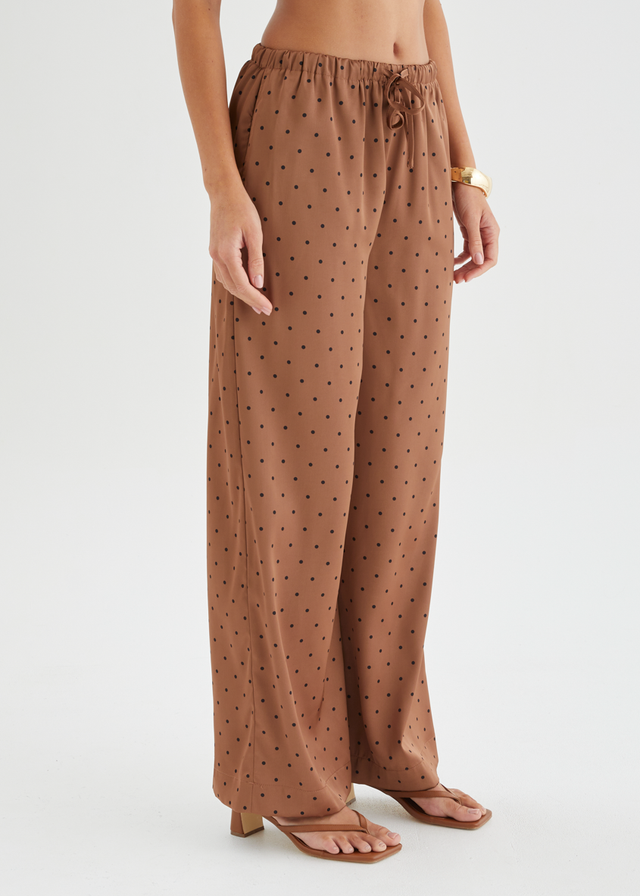 Valencie Pants - Tan Polka Dot
