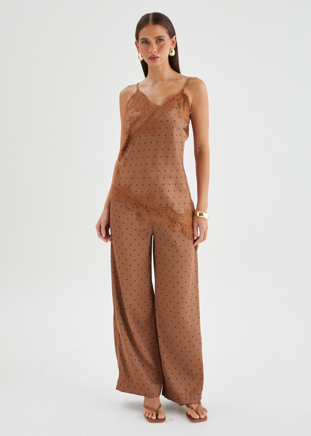 Valencie Pants - Tan Polka Dot