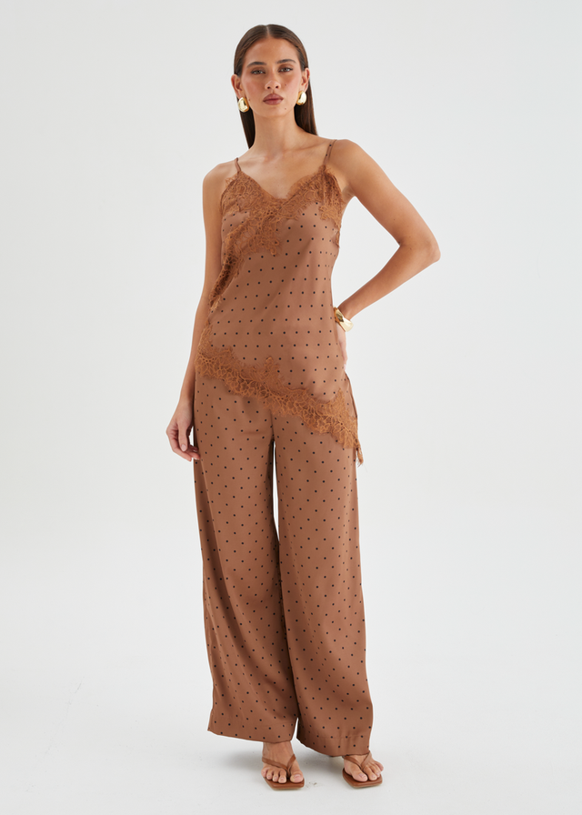 Valencie Pants - Tan Polka Dot