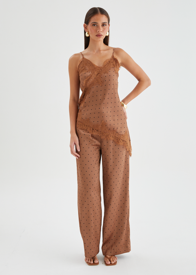 Valencie Cami - Tan Polka Dot