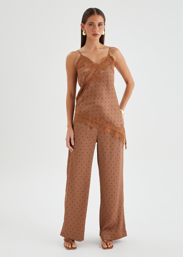 Valencie Cami - Tan Polka Dot