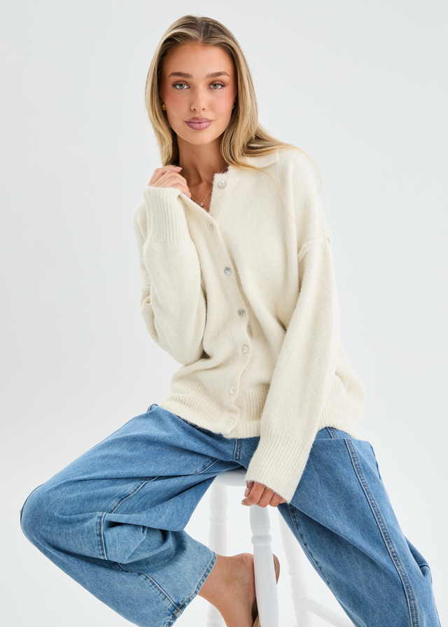 Brandie Knit Cardigan - Cream